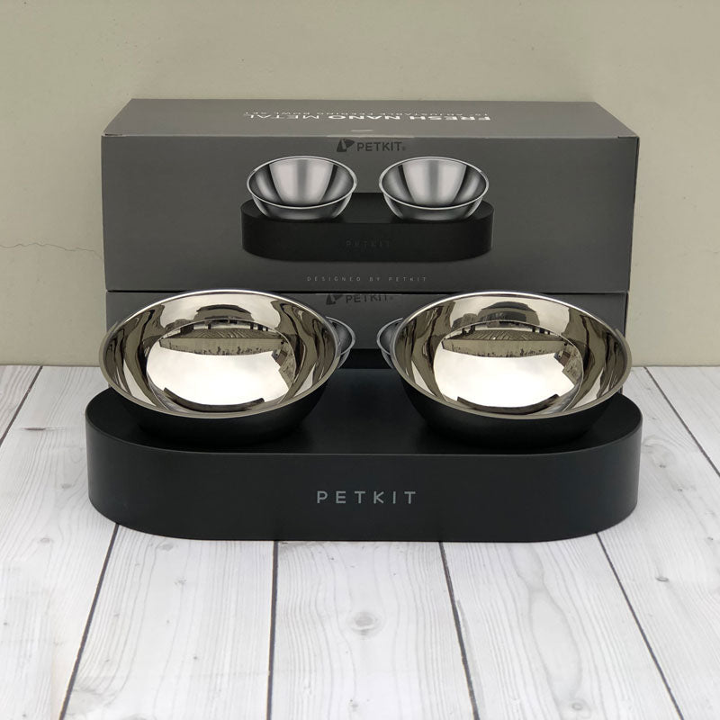 Adjustable Stainless Steel Double Pet Bowls Solosh
