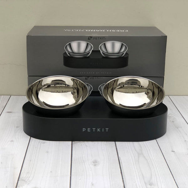 Adjustable Stainless Steel Double Pet Bowls Solosh