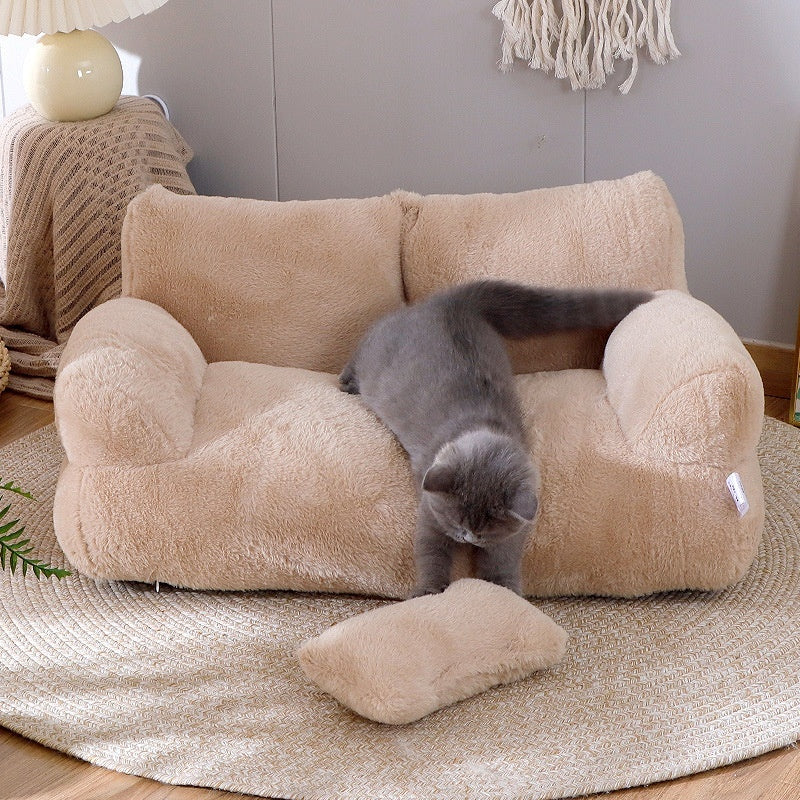 Warm Plush Pet Bed for Cats & Small Dogs