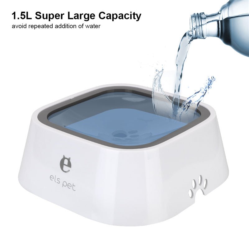 1.5L Floating Pet Water Bowl – Anti - Spill Slow Feeder for Cats & Dogs - Solosh