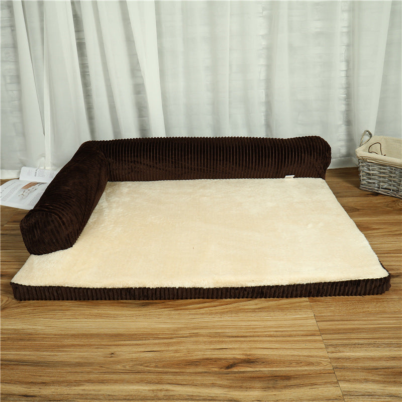Luxury Soft Pet Bed with Side Bolster for Dogs & Cats