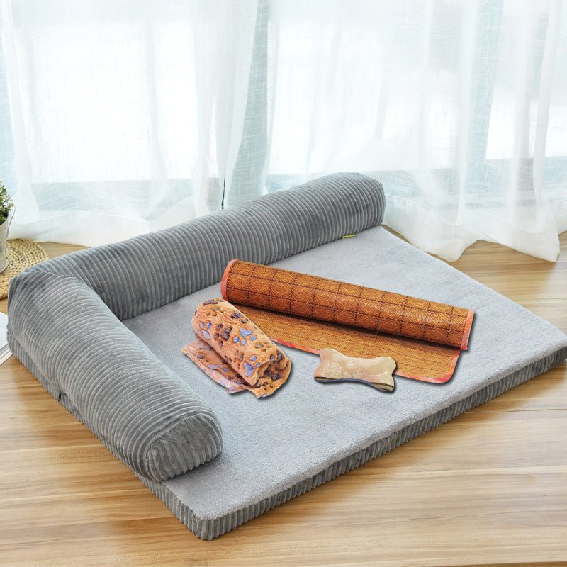 Luxury Soft Pet Bed with Side Bolster for Dogs & Cats - Solosh