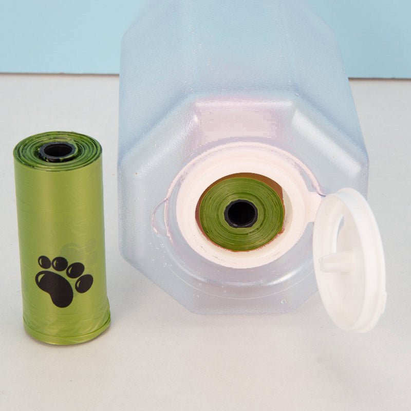 3 - in - 1 Leak - Proof Pet Water Bottle – Portable Food & Poop Dispenser for Cats and Dogs - Solosh