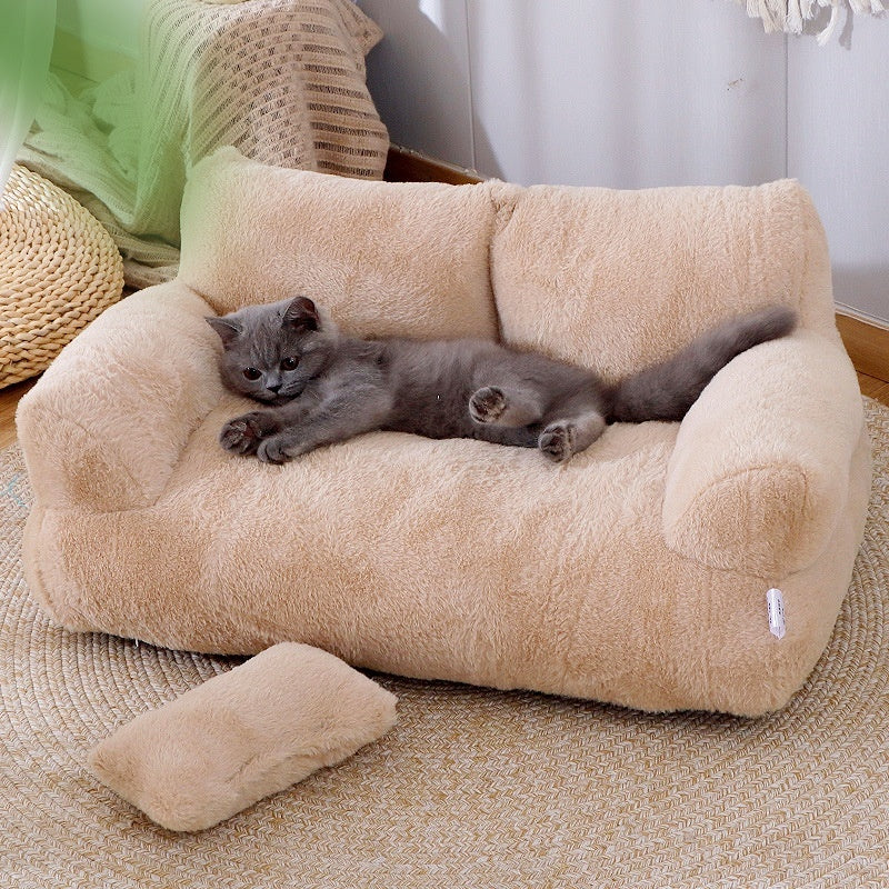 Warm Plush Pet Bed for Cats & Small Dogs