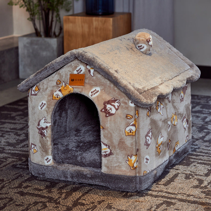Warm Enclosed Dog & Cat Bed