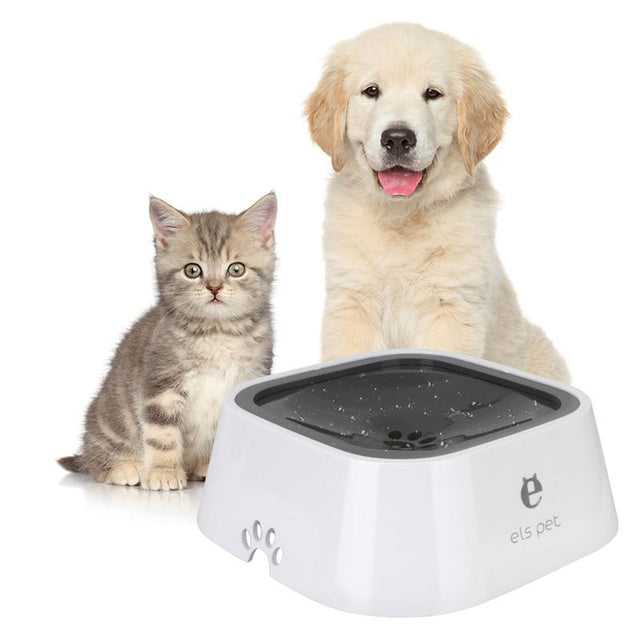 1.5L Floating Pet Water Bowl – Anti - Spill Slow Feeder for Cats & Dogs - Solosh