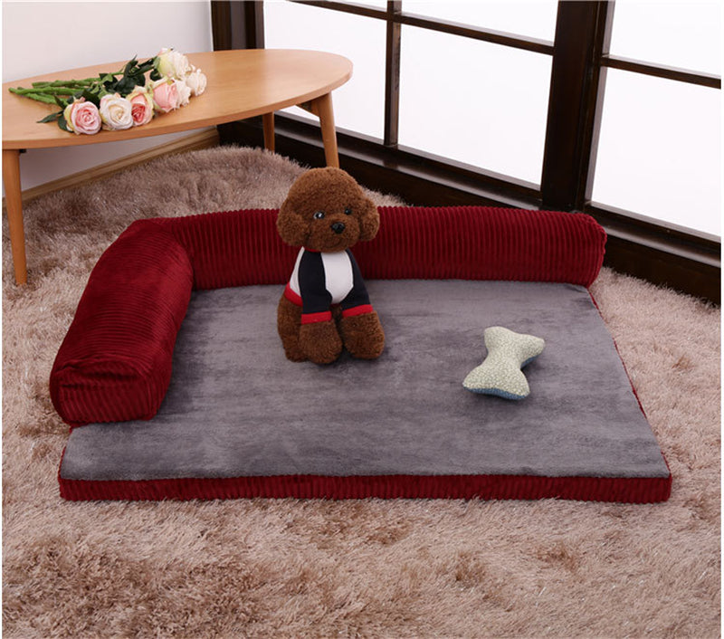 Luxury Soft Pet Bed with Side Bolster for Dogs & Cats