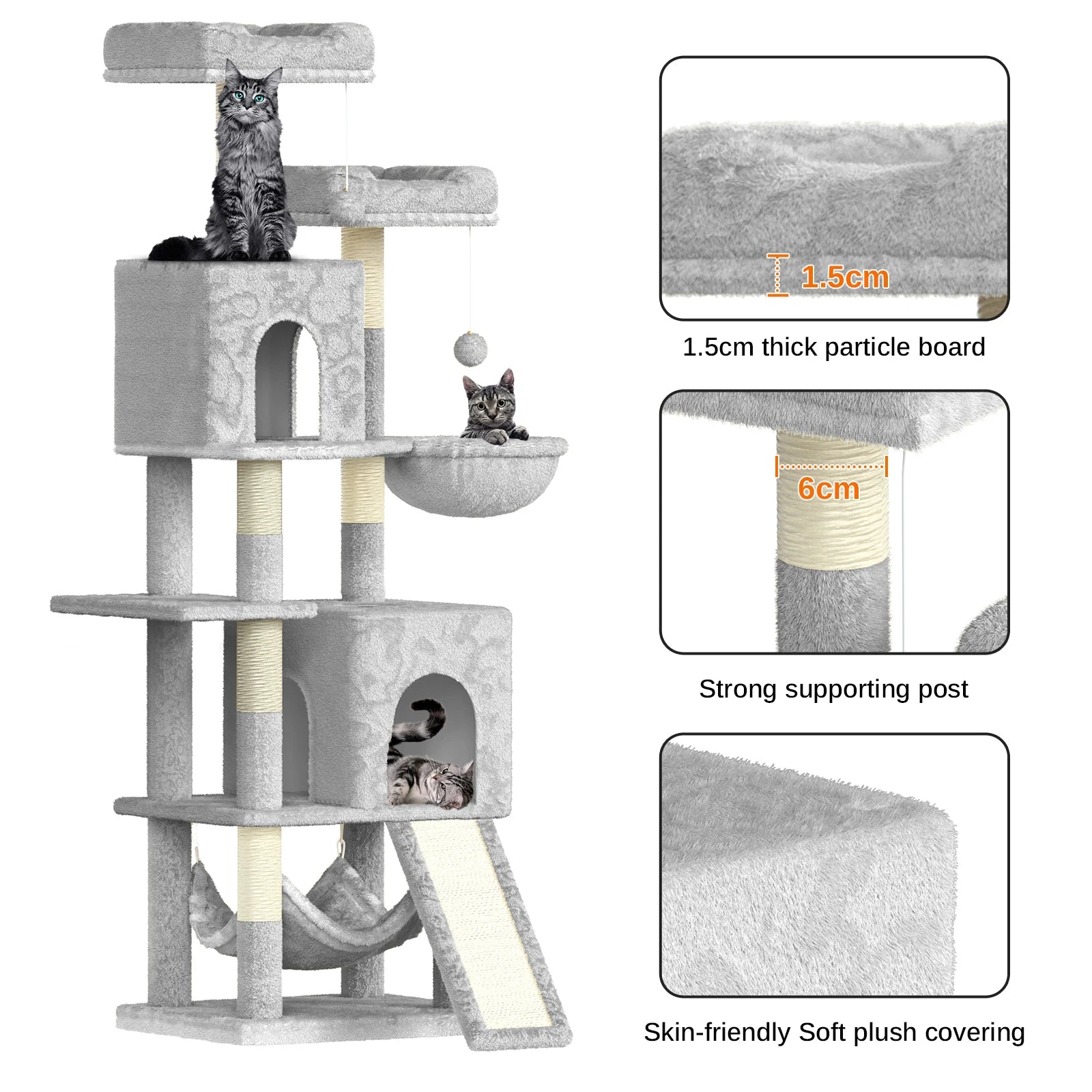 Large Multi - Level Cat Tree with Perch - Solosh