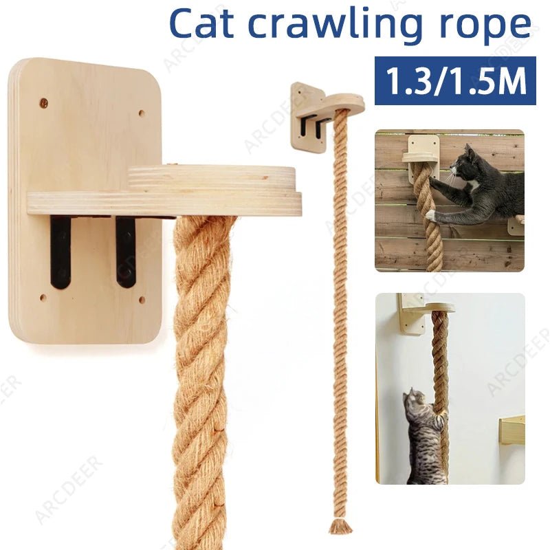 Cat Wall Climbing Tower with Rope Ladder - Solosh