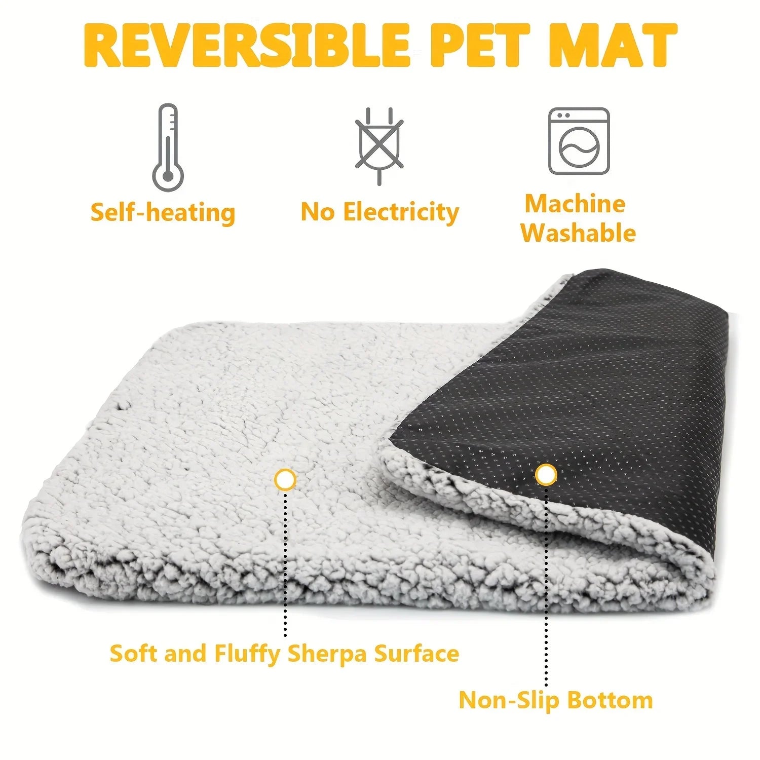 Anti - Slip Self - Heating Pet Bed Pad - Solosh