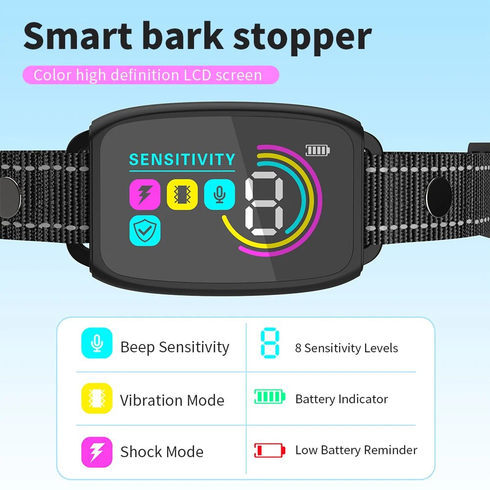 Waterproof Smart Anti Bark Dog Collar - Solosh