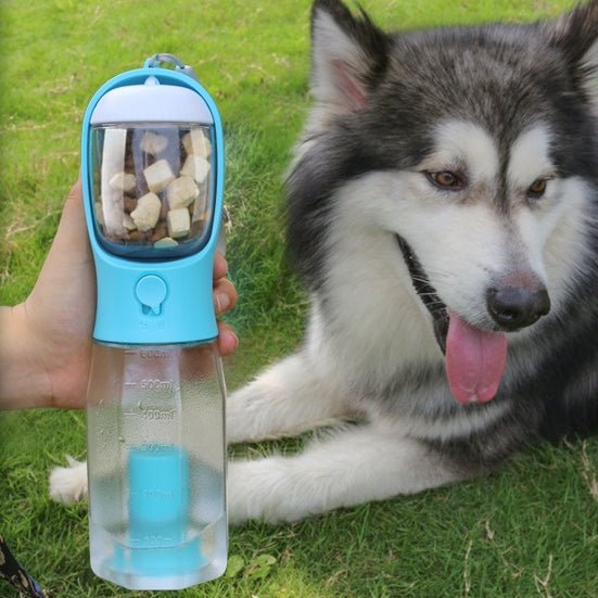 3 - in - 1 Leak - Proof Pet Water Bottle – Portable Food & Poop Dispenser for Cats and Dogs - Solosh