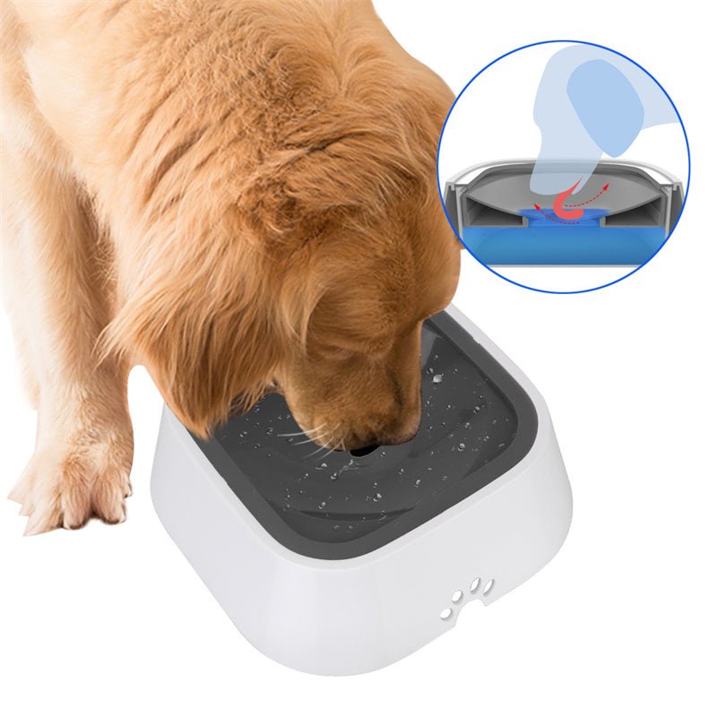 1.5L Floating Pet Water Bowl – Anti - Spill Slow Feeder for Cats & Dogs - Solosh